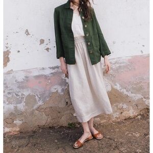 Notperfect linen sion gathered skirt